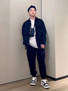 「いまどきジャケット写真」｜「アイテム（カーゴパンツ）」を使った、🔩J.HARAさん（メンズ・167cm）の春コーディネート