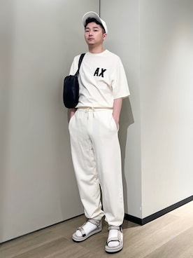 「みんなの白Tフェス」｜「アイテム（スウェットパンツ）」を使った、🔩J.HARAさん（メンズ・167cm）の夏コーディネート