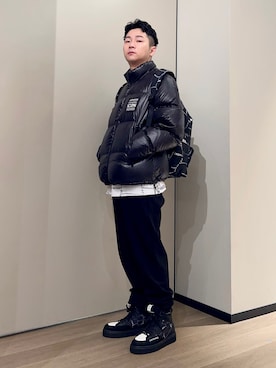 「ほめられ本命コーデ」｜「アイテム（スウェットパンツ）」を使った、🔩J.HARAさん（メンズ・167cm）の冬コーディネート