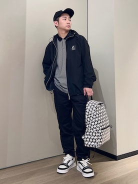 「春服デビュー宣言」｜「アイテム（ナイロンジャケット）」を使った、🔩J.HARAさん（メンズ・167cm）の春コーディネート