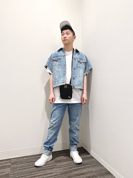 「デニムonデニム」｜🔩J.HARAさん（メンズ・167cm）の夏コーディネート