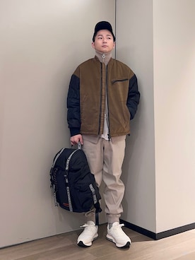 「アイテム（ブルゾン、ブラウン系）」を使った、🔩J.HARAさん（メンズ・167cm）の秋コーディネート