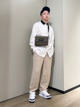 「ARMANI EXCHANGE（アルマーニエクスチェンジ）のアイテム（スラックス）」を使った、🔩J.HARAさん（メンズ・167cm）の夏コーディネート