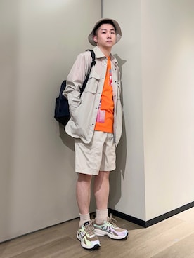 「ARMANI EXCHANGE（アルマーニエクスチェンジ）の【A|X アルマーニ エクスチェンジ】フローラルプリント　半袖クルーネックTシャツ/REGULAR」を使った、🔩J.HARAさんのコーディネート