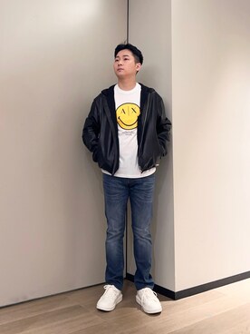 「AXSmiley」｜「アイテム（ブルゾン）」を使った、🔩J.HARAさん（メンズ・167cm）の秋コーディネート