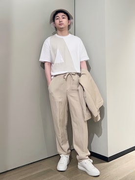 「ARMANI EXCHANGE（アルマーニエクスチェンジ）のアイテム（スラックス）」を使った、🔩J.HARAさん（メンズ・167cm）の夏コーディネート