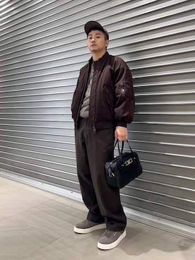「ARMANI EXCHANGE（アルマーニエクスチェンジ）のアイテム（キャップ）」を使った、J🔩🔩🔩さん（メンズ・167cm）の秋コーディネート