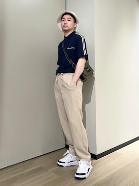 「ARMANI EXCHANGE（アルマーニエクスチェンジ）のアイテム（スラックス）」を使った、🔩J.HARAさん（メンズ・167cm）の夏コーディネート