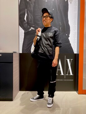 「アイテム（サングラス、ブラウン系）」を使った、KOWさん（メンズ・174cm）の春コーディネート