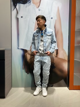 「デニムセットアップ」｜KOWさん（メンズ・174cm）の春コーディネート