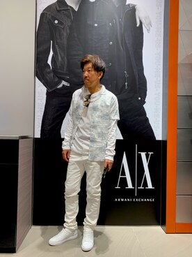 「ARMANI EXCHANGE（アルマーニエクスチェンジ）のアイテム（キーケース/キーアクセサリー）」を使った、KOWさん（メンズ・174cm）の夏コーディネート
