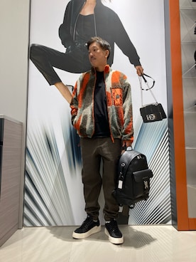 「アイテム（ブルゾン、オレンジ系）」を使った、KOWさん（メンズ・174cm）の秋コーディネート
