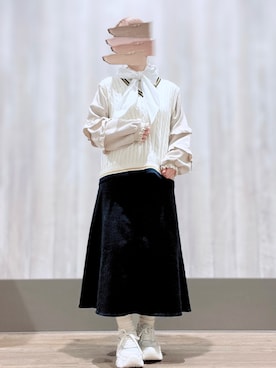 「アイテム（付け襟）」を使った、mocoさん（レディース・155cm）の秋コーディネート