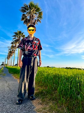 「PRADA（プラダ）のアイテム」を使った、Tomさん（メンズ・165cm）の夏コーディネート