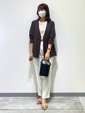 「インディヴィ」｜「アイテム（ノーカラージャケット）」を使った、anさん（レディース・164cm）の夏コーディネート