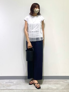 「デザイントップス」｜「アイテム（その他）」を使った、anさん（レディース・164cm）の夏コーディネート