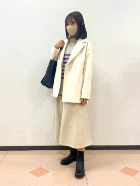「インディヴィ」｜「アイテム（ステンカラーコート）」を使った、anさん（レディース・164cm）の秋コーディネート