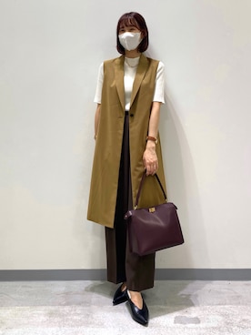 「インディヴィ」｜「アイテム（ベスト）」を使った、anさん（レディース・164cm）の秋コーディネート