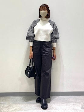 「クロップドトップス」｜「アイテム（その他）」を使った、anさん（レディース・164cm）の秋コーディネート
