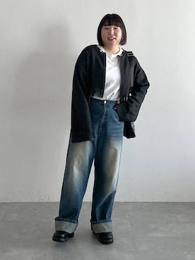 「PBLIM（ページボーイリム）のアイテム（パンツ）」を使った、なべさん（レディース・154cm）の秋コーディネート