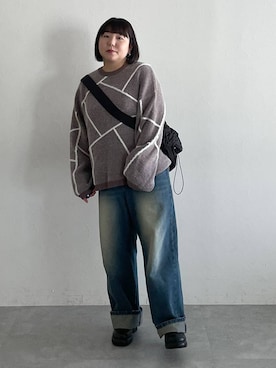 「PBLIM（ページボーイリム）のアイテム（パンツ）」を使った、なべさん（レディース・154cm）の秋コーディネート