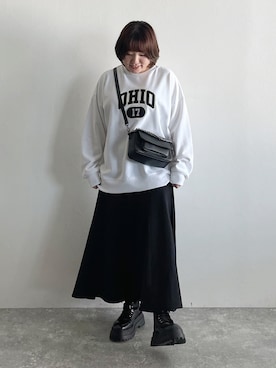 「アイテム（スウェット）」を使った、なべさん（レディース・154cm）の夏コーディネート