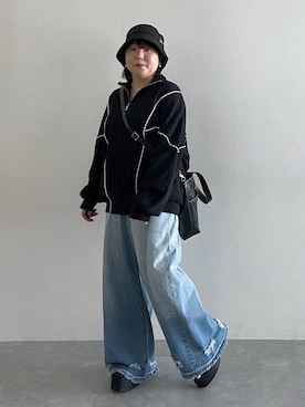 「アイテム（スウェット）」を使った、なべさん（レディース・154cm・20代）の秋コーディネート