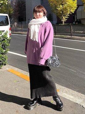 「アイテム（スウェット）」を使った、なべさん（レディース・154cm・20代）の冬コーディネート