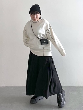 「アイテム（スウェット）」を使った、なべさん（レディース・154cm・20代）の秋コーディネート