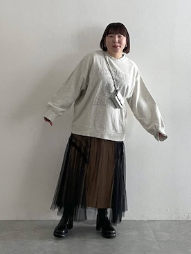 「アイテム（スウェット）」を使った、なべさん（レディース・154cm・20代）の秋コーディネート