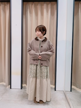 「Samansa Mos2（サマンサ モスモス）のアイテム（その他アウター）」を使った、おーほりさん（骨格ナチュラル・レディース・147cm）の秋コーディネート