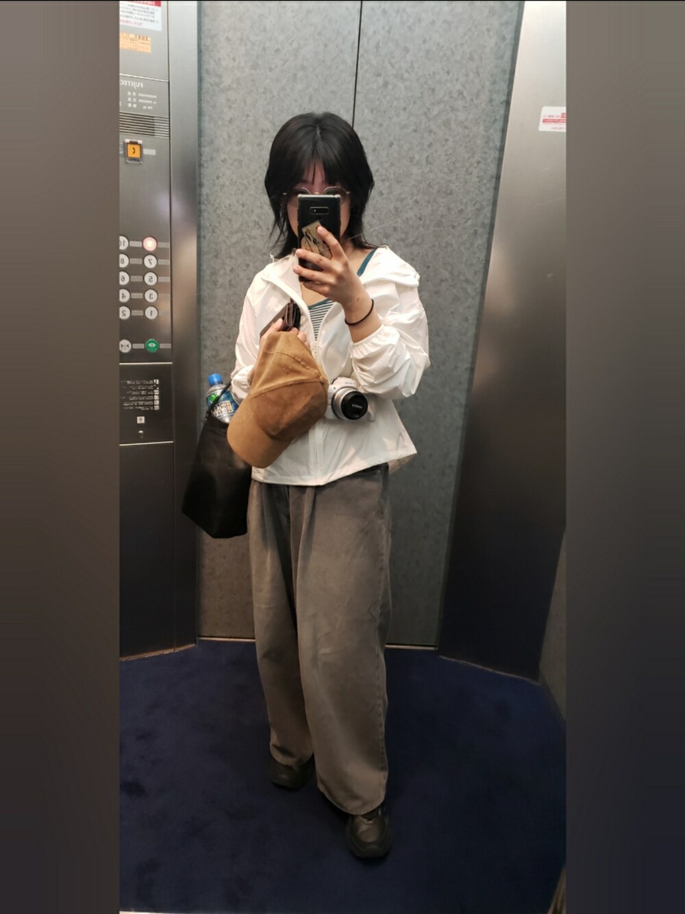「JINSのアイテム（サングラス、グリーン系）」を使った、yukifashioさん（レディース・153cm）の春コーディネートの1枚目の写真