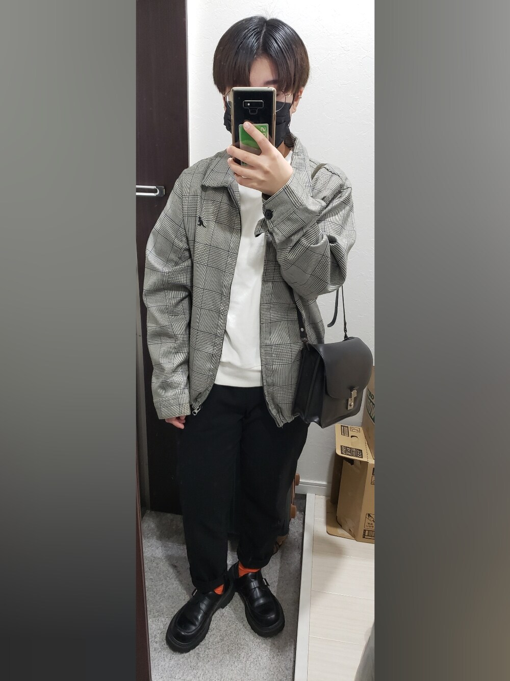 「KANGOLのアイテム（ブルゾン、グレー系）」を使った、yukifashioさん（レディース・153cm）の冬コーディネートの1枚目の写真