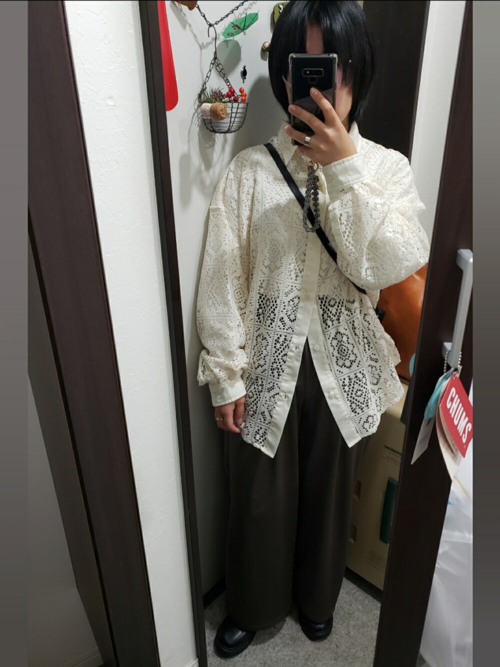 「NILWAYのアイテム（トップス、ホワイト系）」を使った、yukifashioさん（レディース・153cm）の秋コーディネートの1枚目の写真