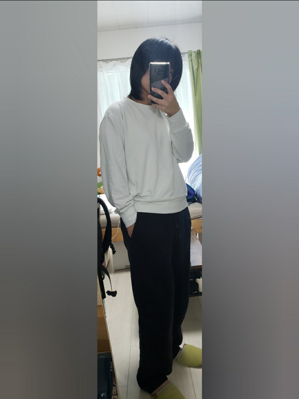 「UNIQLOのアイテム（トップス、ホワイト系）」を使った、yukifashioさん（レディース・153cm）の秋コーディネートの1枚目の写真