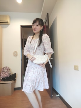 「Beautyのアイテム（ワンピース、ピンク系）」を使った、♡茹さん（レディース・164cm）の夏コーディネート