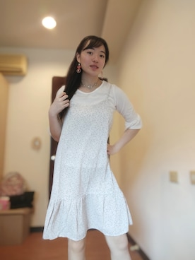 「Beautyのアイテム（ワンピース、ピンク系）」を使った、♡茹さん（レディース・164cm）の夏コーディネート