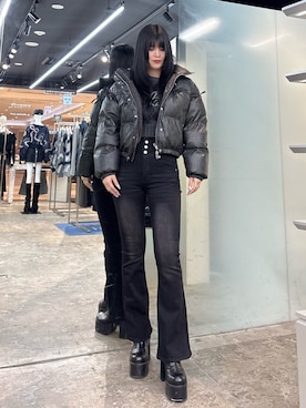 「厚底ブーツ」｜丸山幾世子さん（レディース・168cm）の冬コーディネート