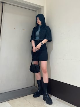 「ハイネックトップス」｜丸山幾世子さん（レディース・168cm）の夏コーディネート