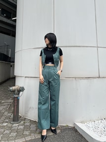 EMODA フロントボタントップ + ハイウエストルーズパンツ セットアップ EMODA フロントボタントップ + ハイウエストルーズパンツ