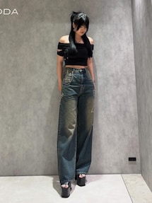 リボングラフィックルーズジーンズ｜エモダ（EMODA）公式通販｜RUNWAY