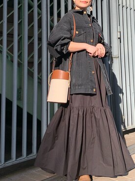「綺麗めコーデ」｜「アイテム（ブルゾン）」を使った、矢萩明日美さん（レディース・152cm）の冬コーディネート