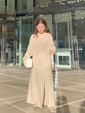 「Ungrid（アングリッド）のアイテム（ブレスレット）」を使った、矢萩明日美さん（レディース・152cm）の春コーディネート