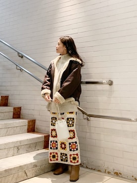 「綺麗めコーデ」｜「アイテム（ブルゾン）」を使った、矢萩明日美さん（レディース・152cm）の秋コーディネート