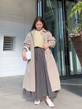 「綺麗めコーデ」｜「アイテム（その他アウター）」を使った、矢萩明日美さん（レディース・152cm）の冬コーディネート