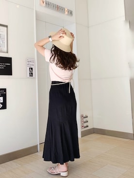 「綺麗めコーデ」｜「アイテム（帽子）」を使った、矢萩明日美さん（レディース・152cm）の春コーディネート