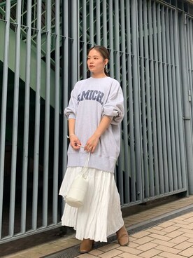 「綺麗めコーデ」｜「アイテム（スウェット）」を使った、矢萩明日美さん（レディース・152cm）の秋コーディネート