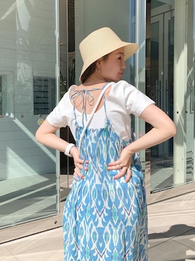 「綺麗めコーデ」｜「アイテム（帽子）」を使った、矢萩明日美さん（レディース・152cm）の春コーディネート