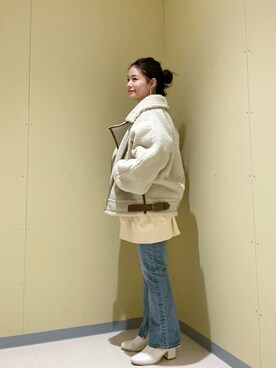 「綺麗めコーデ」｜「アイテム（ブルゾン）」を使った、矢萩明日美さん（レディース・152cm）の秋コーディネート