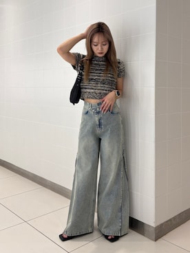 「MURUA（ムルーア）のアイテム」を使った、本田莉央奈さん（レディース・158cm）の夏コーディネート